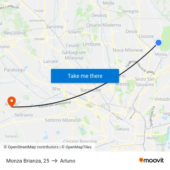 Monza Brianza, 25 to Arluno map