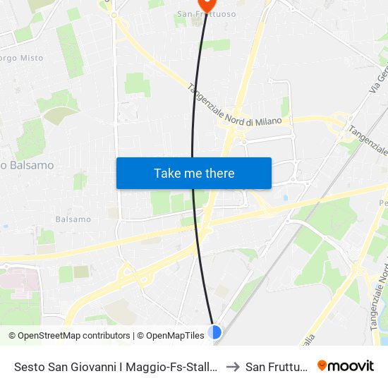 Sesto San Giovanni I Maggio-Fs-Stallo Z225 to San Fruttuoso map