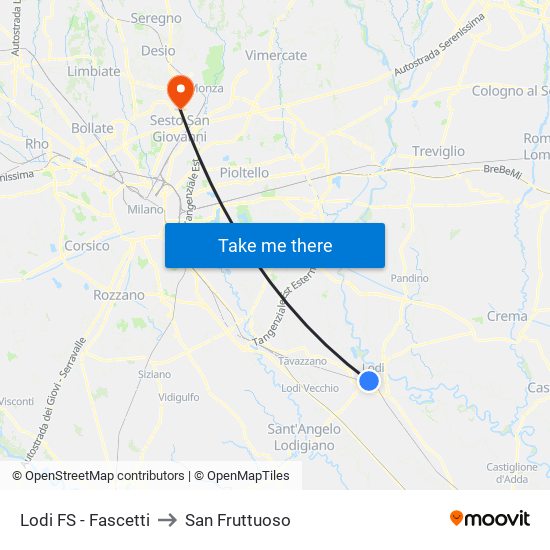 Lodi FS - Fascetti to San Fruttuoso map