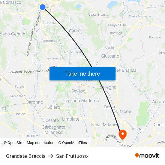 Grandate-Breccia to San Fruttuoso map