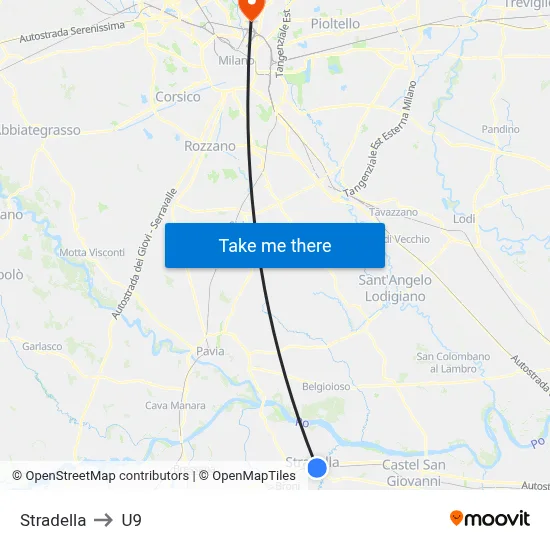 Stradella to U9 map