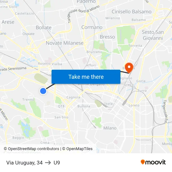 Uruguay Street, 34 to U9 map