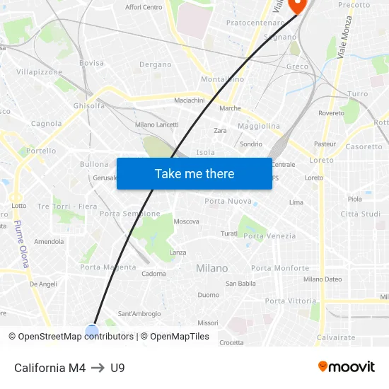 California M4 to U9 map