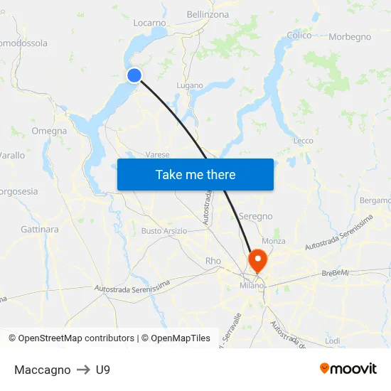 Maccagno to U9 map