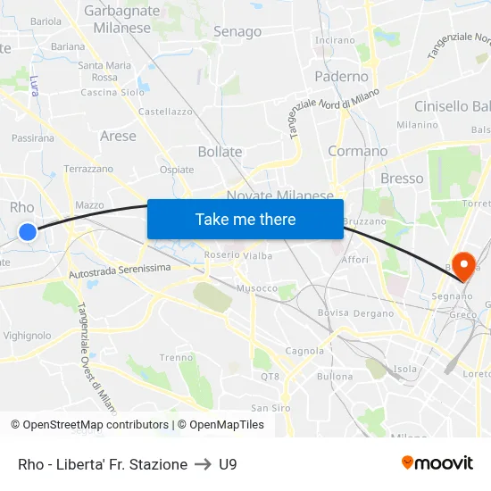 Rho - Liberty Station to U9 map