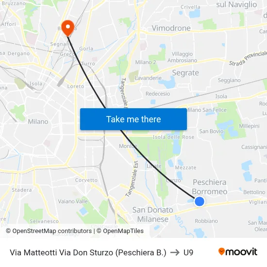 Via Matteotti Via Don Sturzo (Peschiera B.) to U9 map