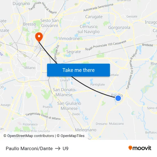 Paullo Marconi/Dante to U9 map