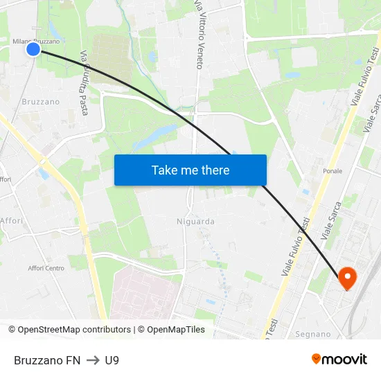 Bruzzano FN to U9 map