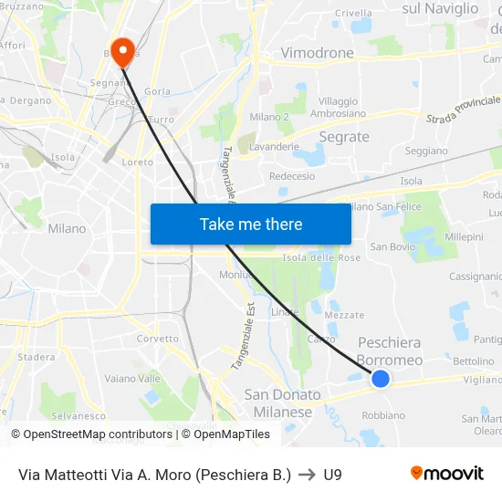 Matteotti Street A. Moro Street (Peschiera B.) to U9 map