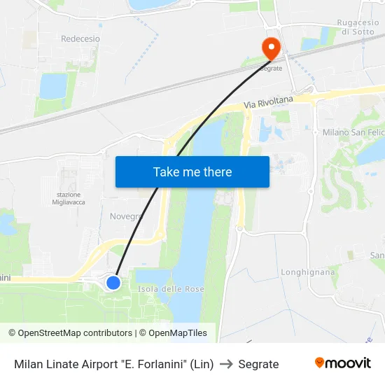 Milan Linate Airport "E. Forlanini" (Lin) to Segrate map