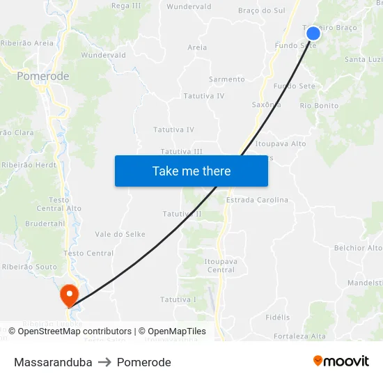 Massaranduba to Pomerode map
