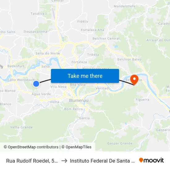 Rua Rudolf Roedel, 597-723 to Instituto Federal De Santa Catarina map