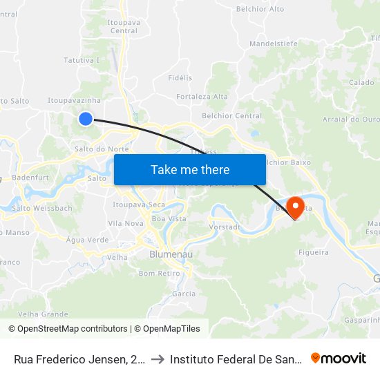 Rua Frederico Jensen, 2342-2360 to Instituto Federal De Santa Catarina map