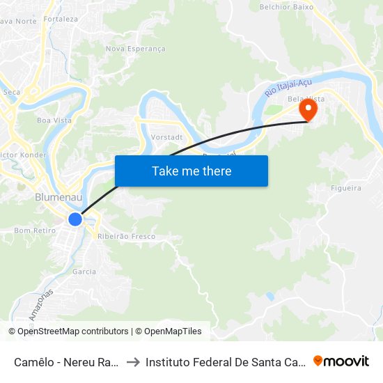 Camêlo - Nereu Ramos to Instituto Federal De Santa Catarina map