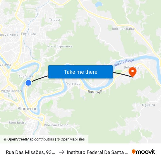 Rua Das Missões, 931-1011 to Instituto Federal De Santa Catarina map