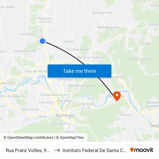 Rua Franz Volles, 92-112 to Instituto Federal De Santa Catarina map