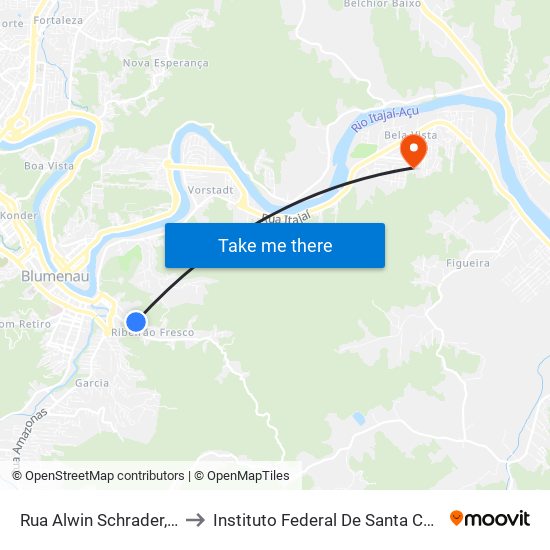 Rua Alwin Schrader, 747 to Instituto Federal De Santa Catarina map