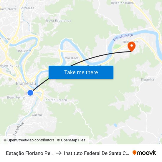 Estação Floriano Peixoto to Instituto Federal De Santa Catarina map