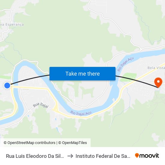 Rua Luís Eleodoro Da Silva, 804-848 to Instituto Federal De Santa Catarina map