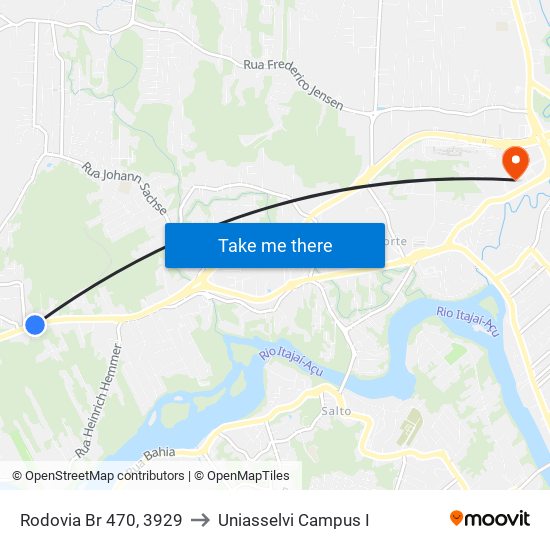 Rodovia Br 470, 3929 to Uniasselvi Campus I map