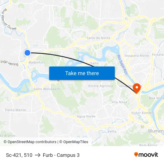 Sc-421, 510 to Furb - Campus 3 map