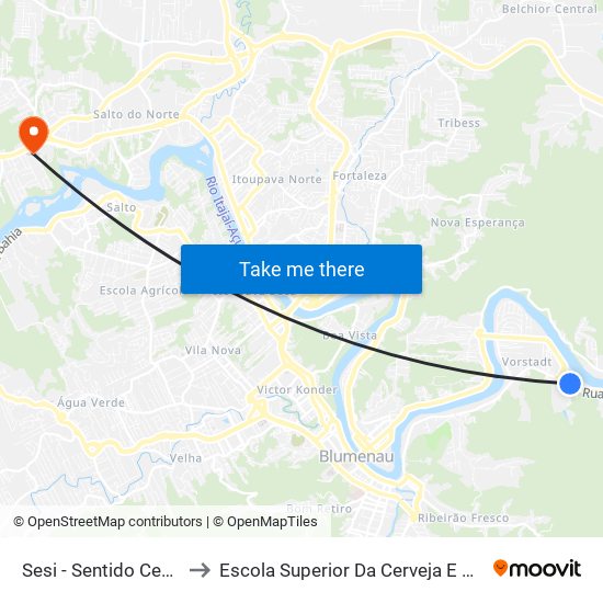Sesi - Sentido Centro to Escola Superior Da Cerveja E Malte map