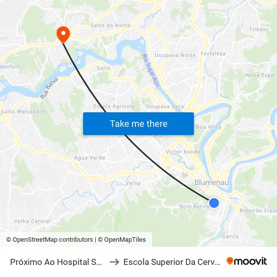 Próximo Ao Hospital Santa Isabel to Escola Superior Da Cerveja E Malte map