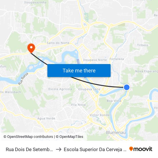 Rua Dois De Setembro, 1-5 to Escola Superior Da Cerveja E Malte map