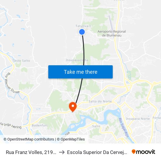 Rua Franz Volles, 2193-2273 to Escola Superior Da Cerveja E Malte map