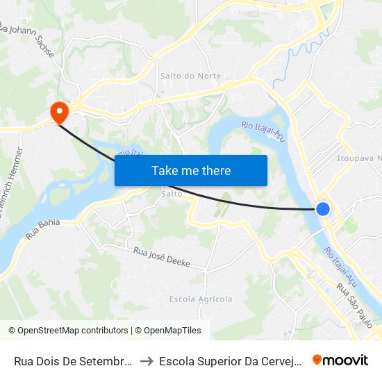 Rua Dois De Setembro, 3206 to Escola Superior Da Cerveja E Malte map