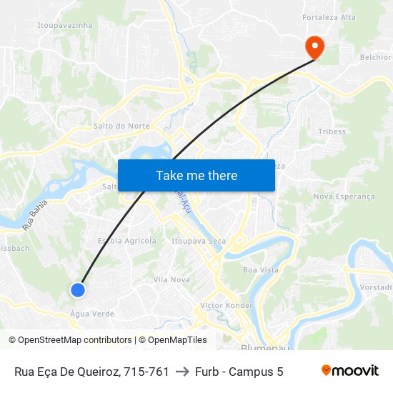 Rua Eça De Queiroz, 715-761 to Furb - Campus 5 map