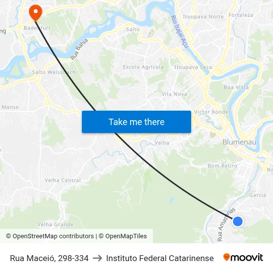 Rua Maceió, 298-334 to Instituto Federal Catarinense map