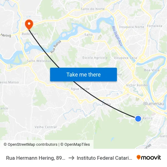 Rua Hermann Hering, 899-999 to Instituto Federal Catarinense map