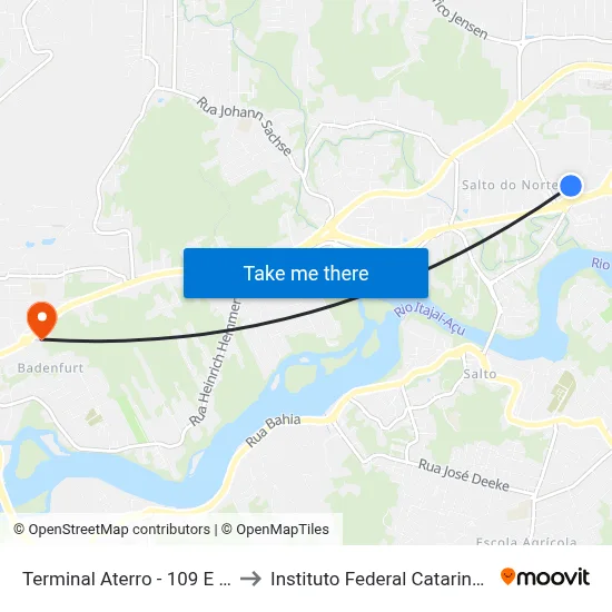 Terminal Aterro - 109 E 808 to Instituto Federal Catarinense map