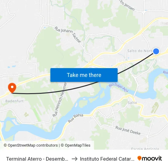 Terminal Aterro - Desembarque 2 to Instituto Federal Catarinense map