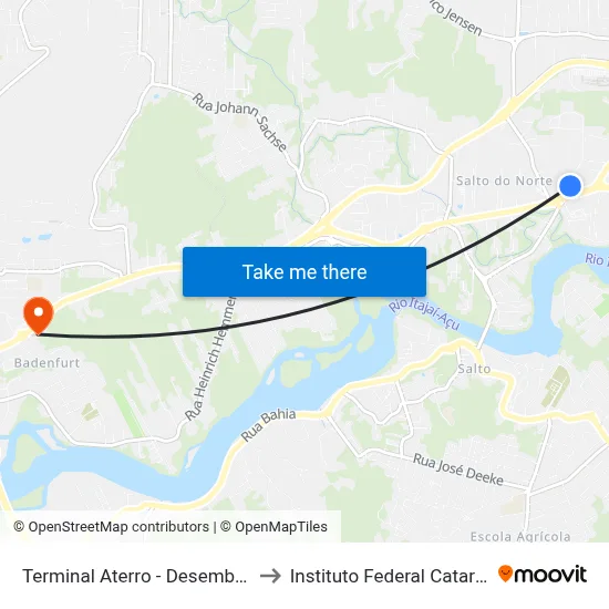 Terminal Aterro - Desembarque 1 to Instituto Federal Catarinense map