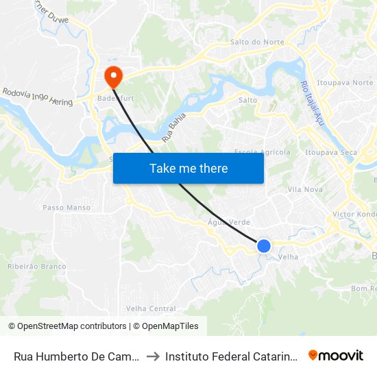 Rua Humberto De Campos to Instituto Federal Catarinense map