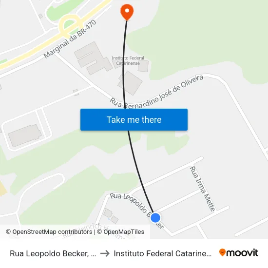 Rua Leopoldo Becker, 11 to Instituto Federal Catarinense map