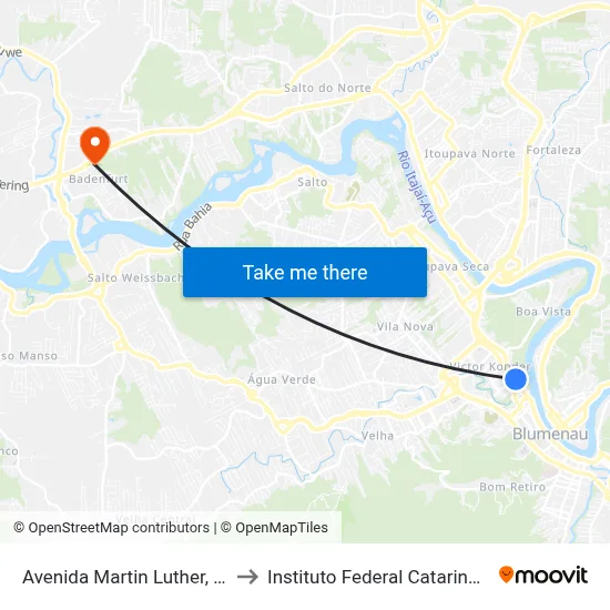 Avenida Martin Luther, 459 to Instituto Federal Catarinense map