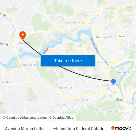 Avenida Martin Luther, 833 to Instituto Federal Catarinense map