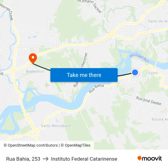 Rua Bahia, 253 to Instituto Federal Catarinense map