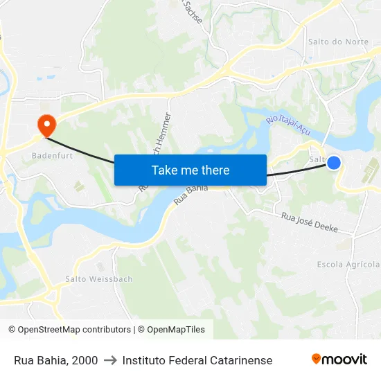 Rua Bahia, 2000 to Instituto Federal Catarinense map