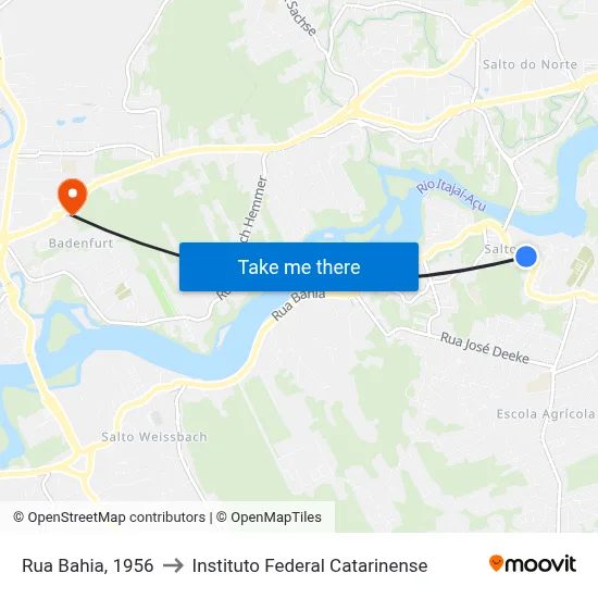 Rua Bahia, 1956 to Instituto Federal Catarinense map