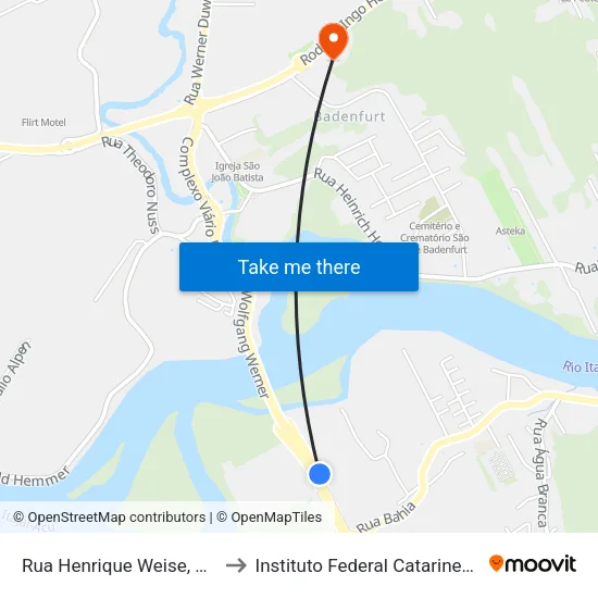 Rua Henrique Weise, 452 to Instituto Federal Catarinense map