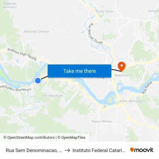 Rua Sem Denominacao, 5520 to Instituto Federal Catarinense map
