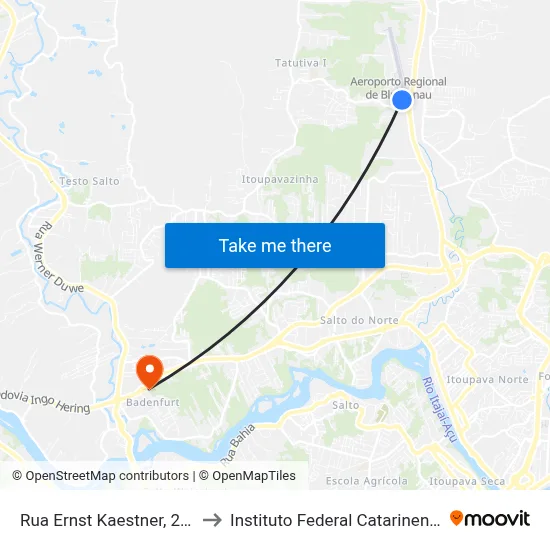 Rua Ernst Kaestner, 237 to Instituto Federal Catarinense map