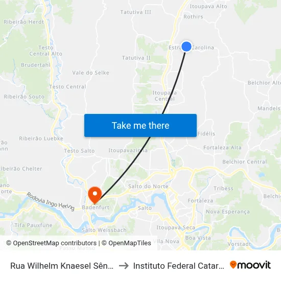 Rua Wilhelm Knaesel Sênior, 905 to Instituto Federal Catarinense map