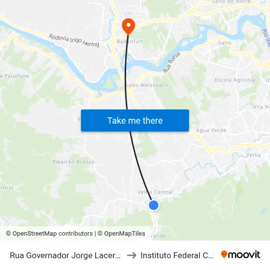 Rua Governador Jorge Lacerda, 3271-3293 to Instituto Federal Catarinense map