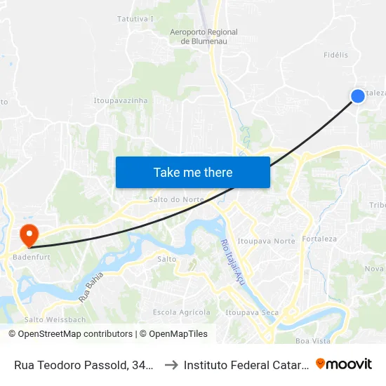 Rua Teodoro Passold, 3455-3535 to Instituto Federal Catarinense map