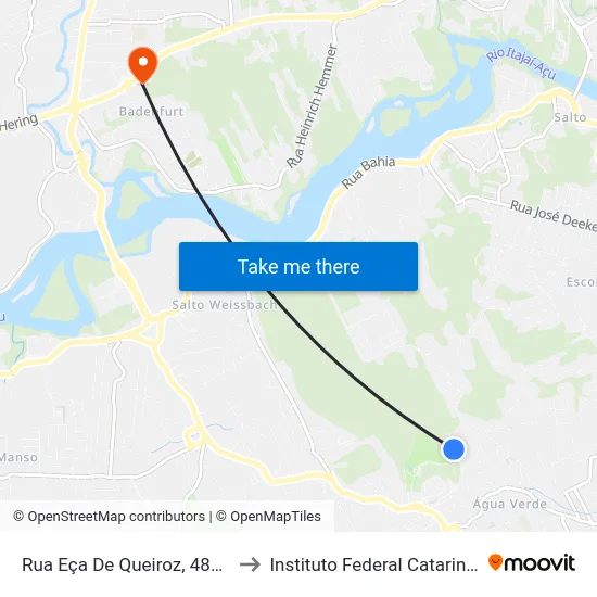 Rua Eça De Queiroz, 485-529 to Instituto Federal Catarinense map